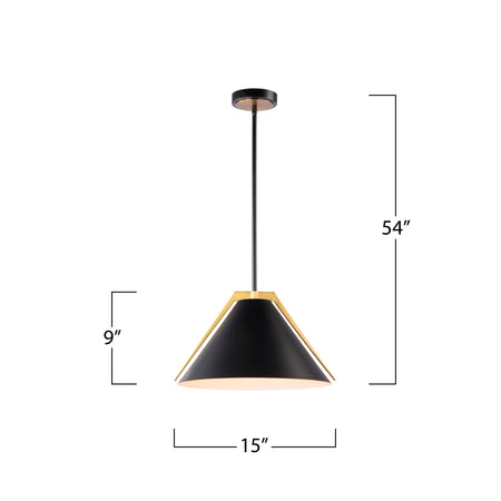 Baltic Collection 1-Light Pendant Black and Brushed Brass