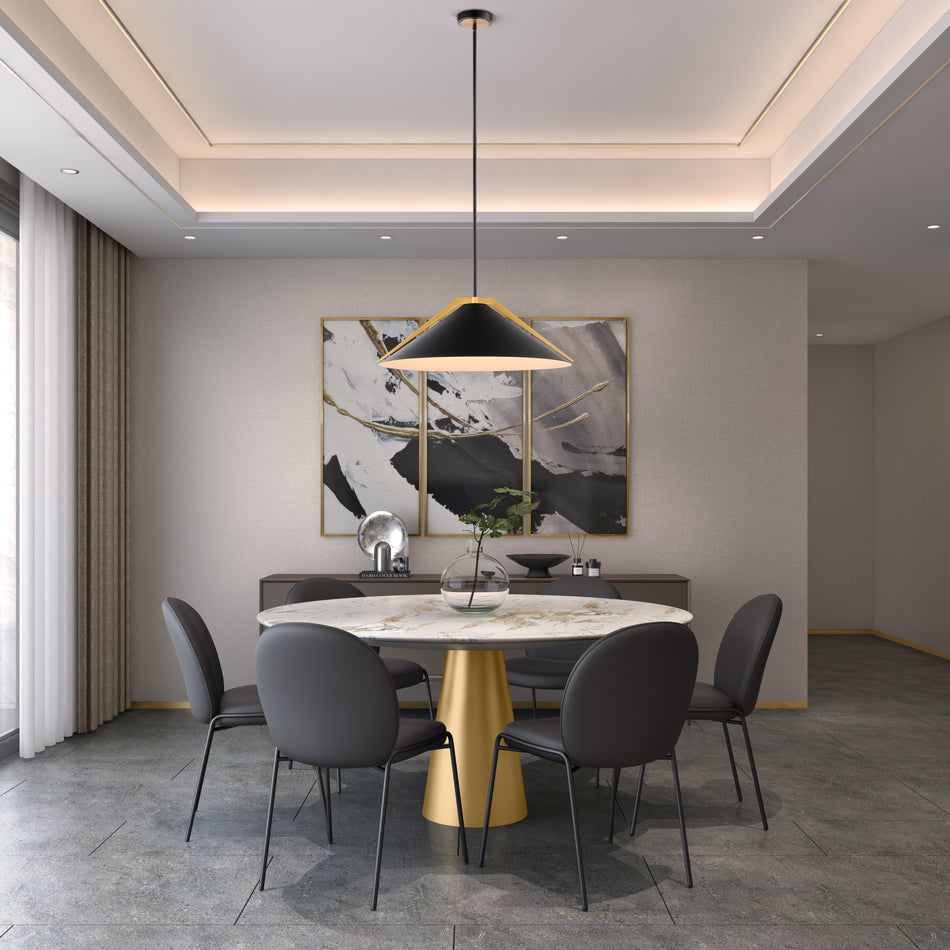 Baltic Collection 3-Light Pendant Black and Brushed Brass