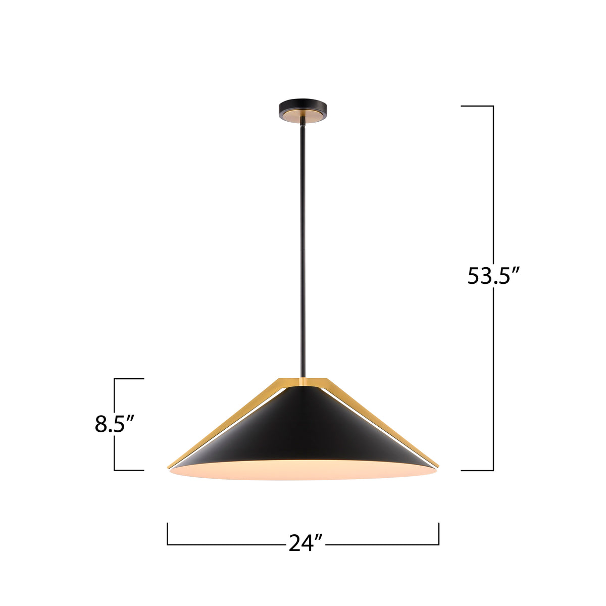 Baltic Collection 3-Light Pendant Black and Brushed Brass