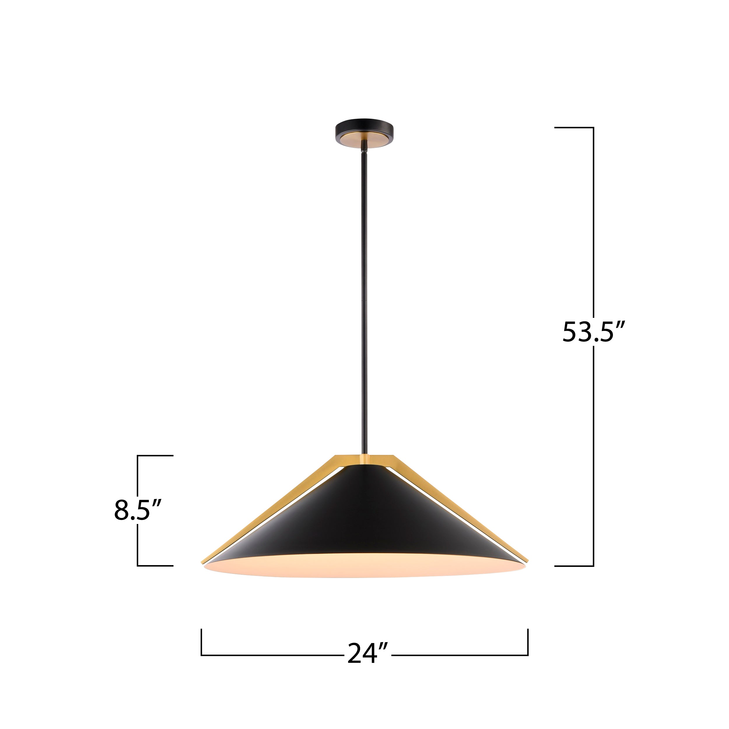 Baltic Collection 3-Light Pendant Black and Brushed Brass