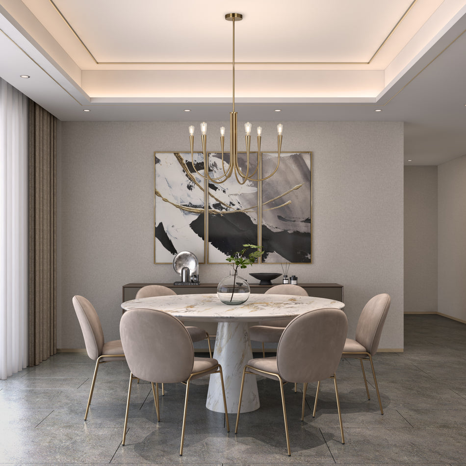 Bronte Collection 6-Light Chandelier Brass