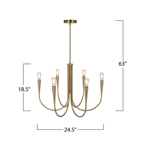 Bronte Collection 6-Light Chandelier Brass