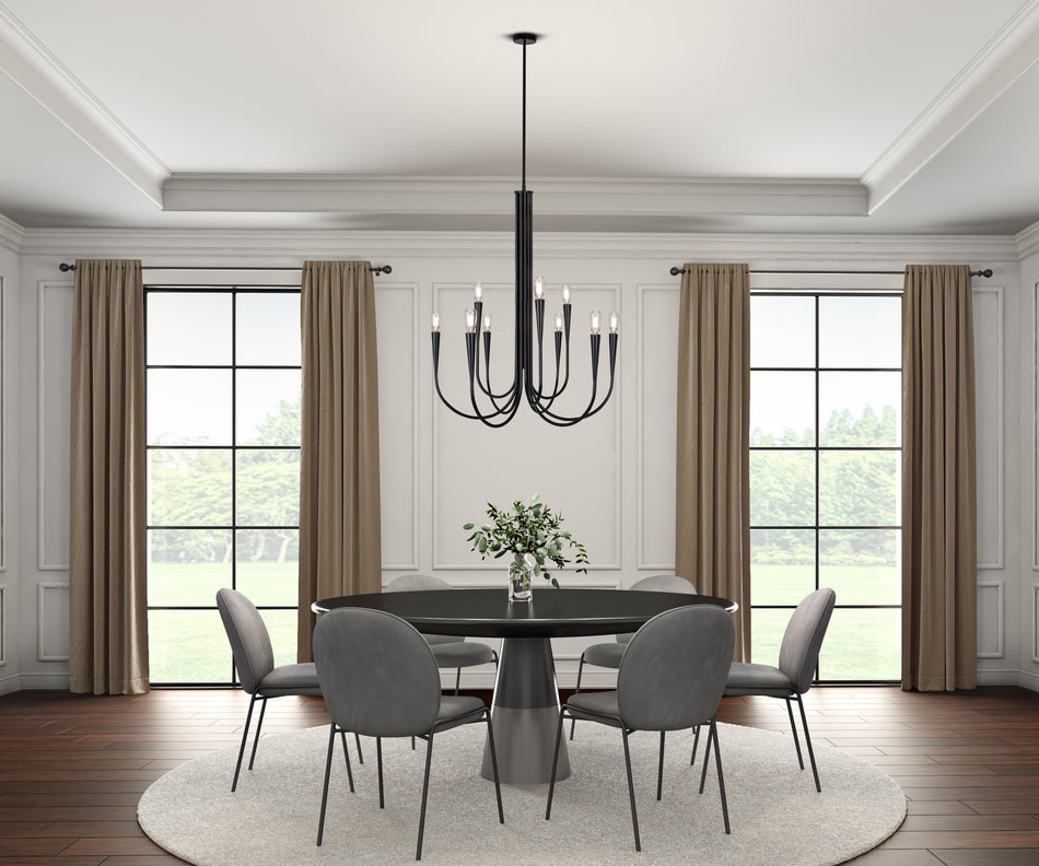 Bronte Collection 9-Light Chandelier Black