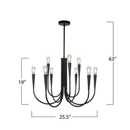 Bronte Collection 9-Light Chandelier Black