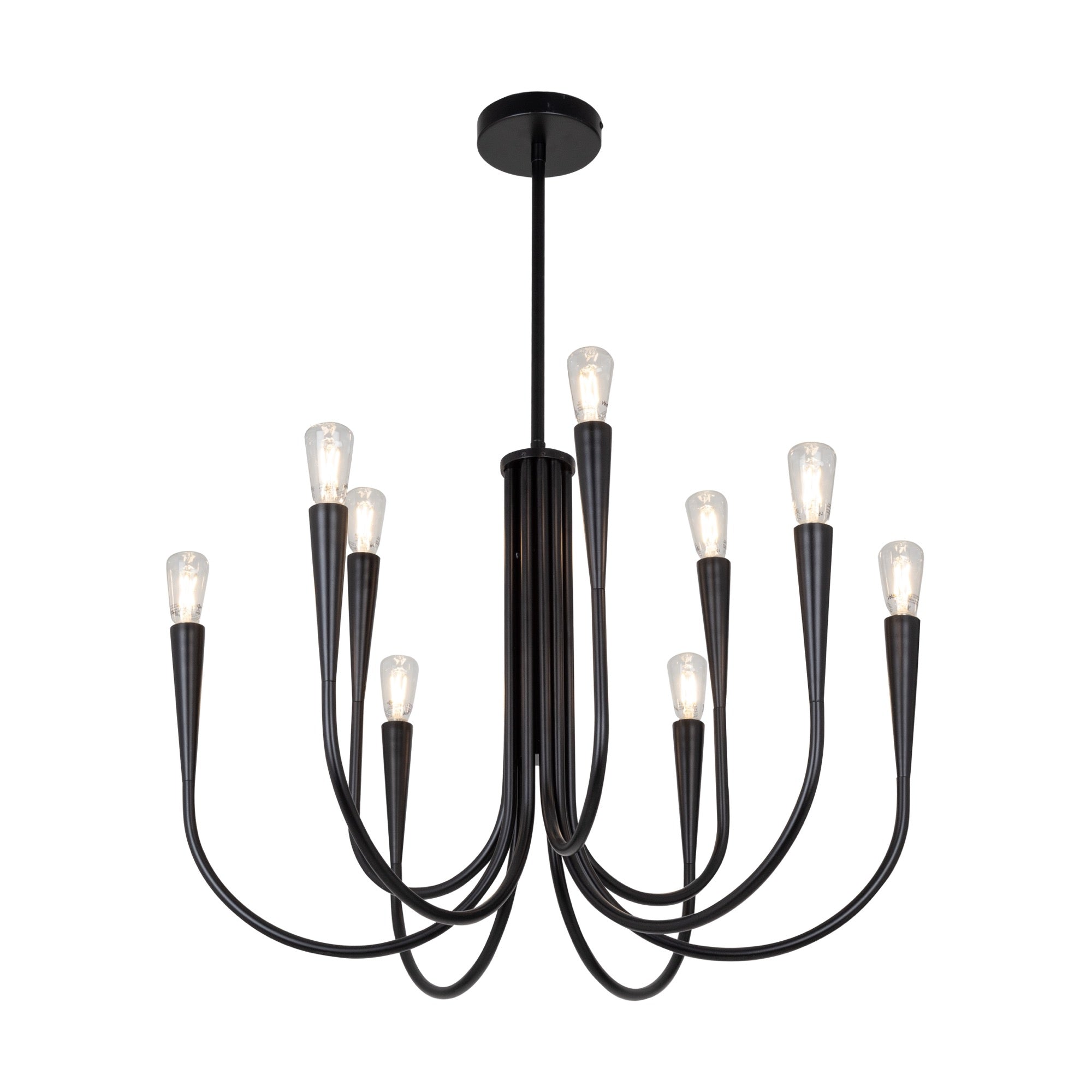 Bronte Collection 9-Light Chandelier Black