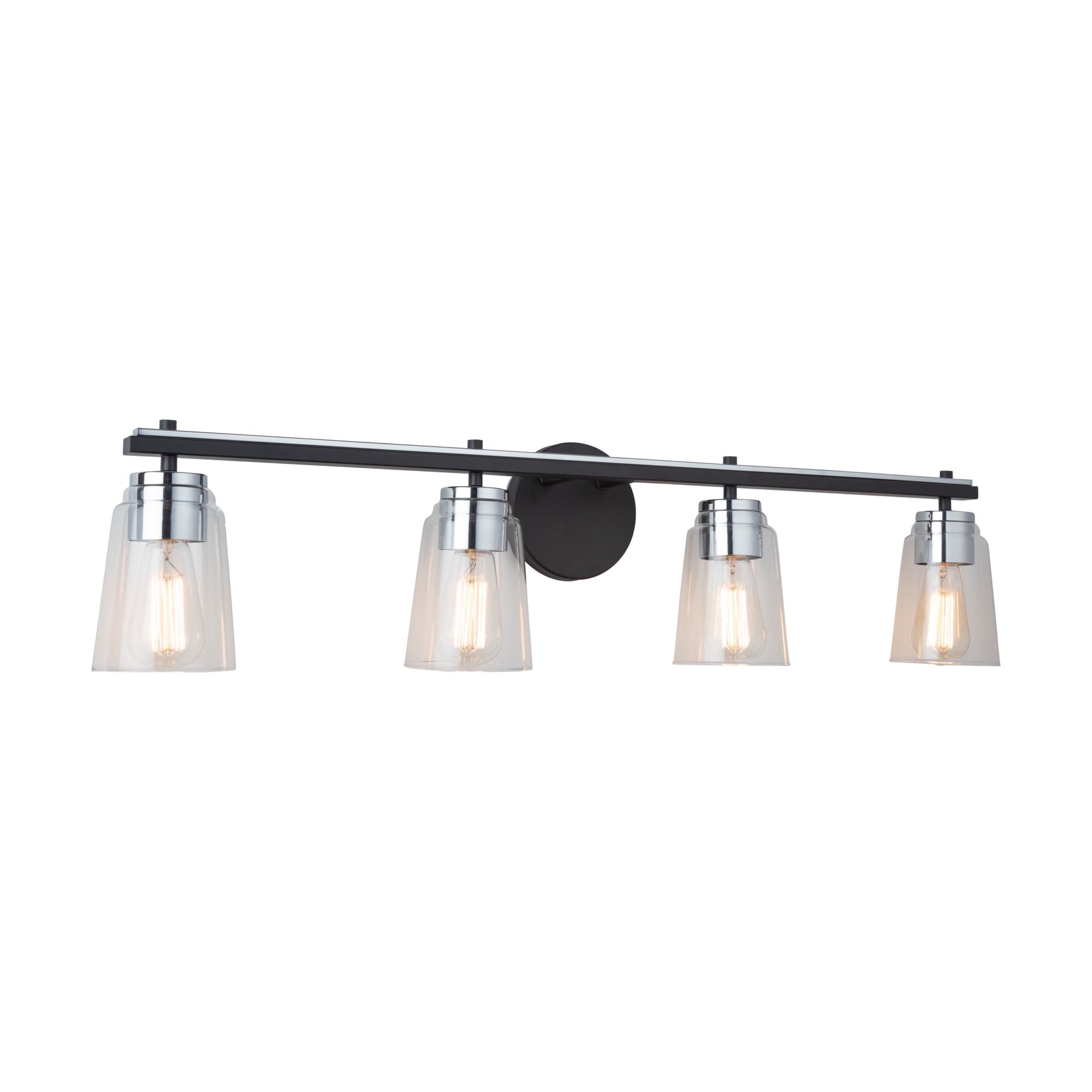 Essex Collection 4-Light Bathroom Vanity Fixture Black and Chrome