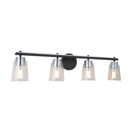 Essex Collection 4-Light Bathroom Vanity Fixture Black and Chrome