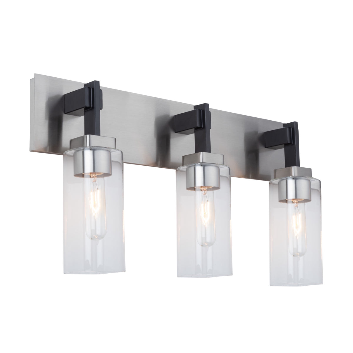 Arlington Collection 3-Light Bathroom Vanity Fixture Satin Nickel