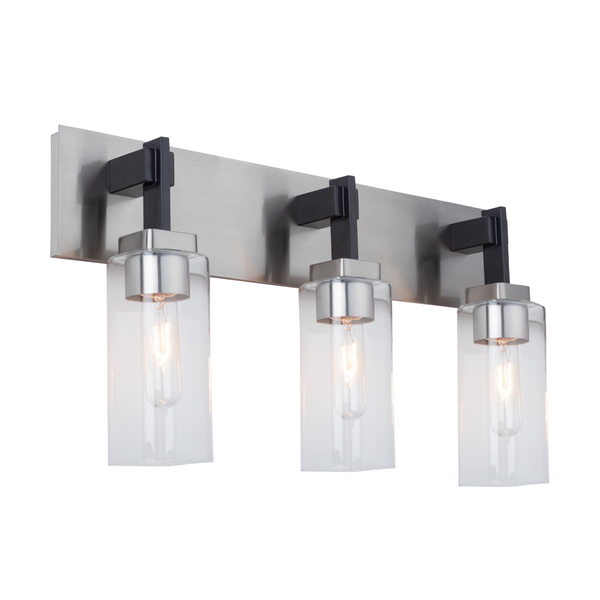 Arlington Collection 3-Light Bathroom Vanity Fixture Satin Nickel