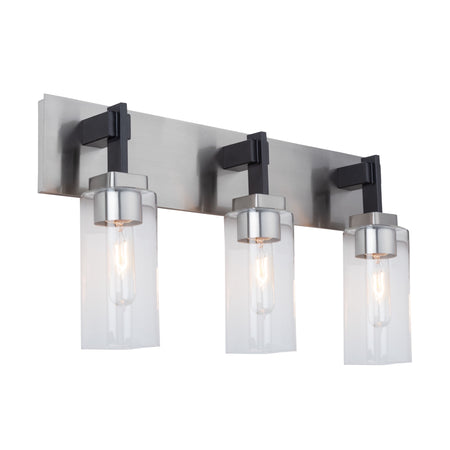 Arlington Collection 3-Light Bathroom Vanity Fixture Satin Nickel