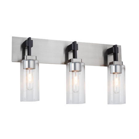Arlington Collection 3-Light Bathroom Vanity Fixture Satin Nickel
