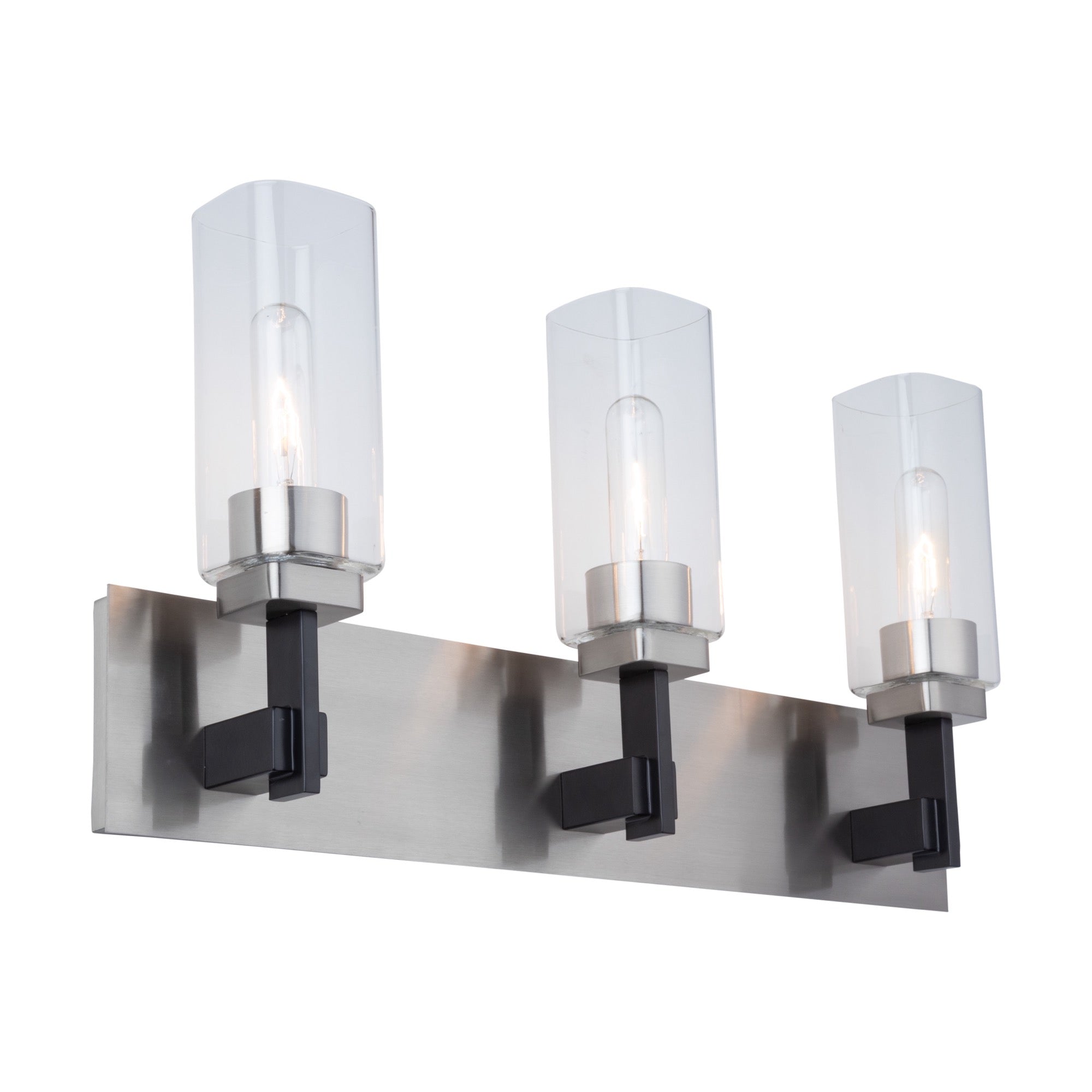 Arlington Collection 3-Light Bathroom Vanity Fixture Satin Nickel