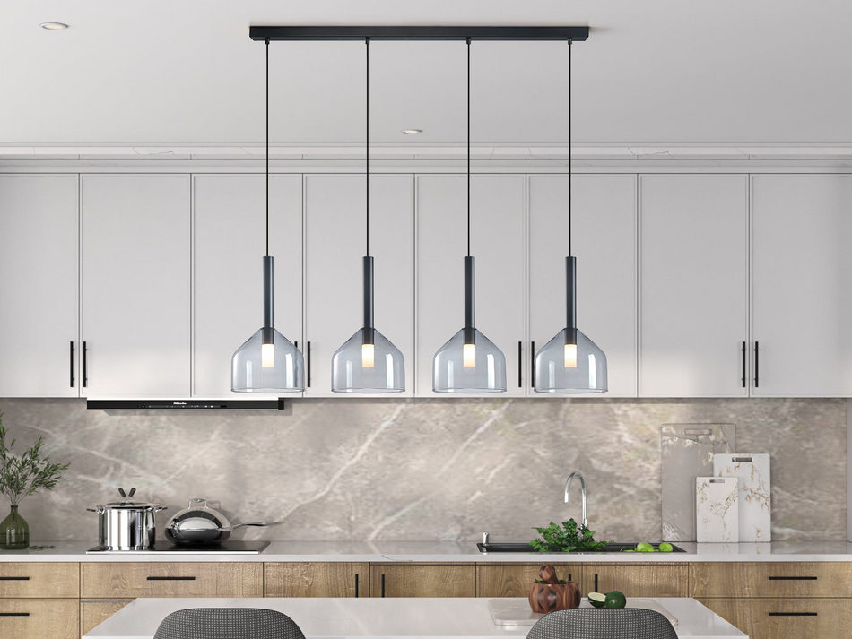 Kali Collection 4-Light Island/Pool Table Black