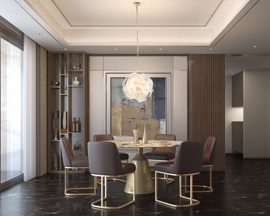 Bloom Collection 18-Light 19.5" Chandelier Brass