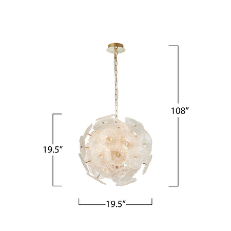 Bloom Collection 18-Light 19.5" Chandelier Brass