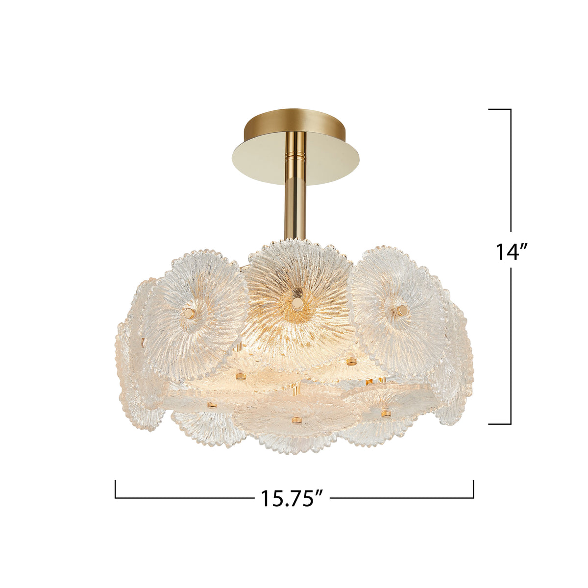 Bloom Collection 6-Light Semi-Flush Mount Brass