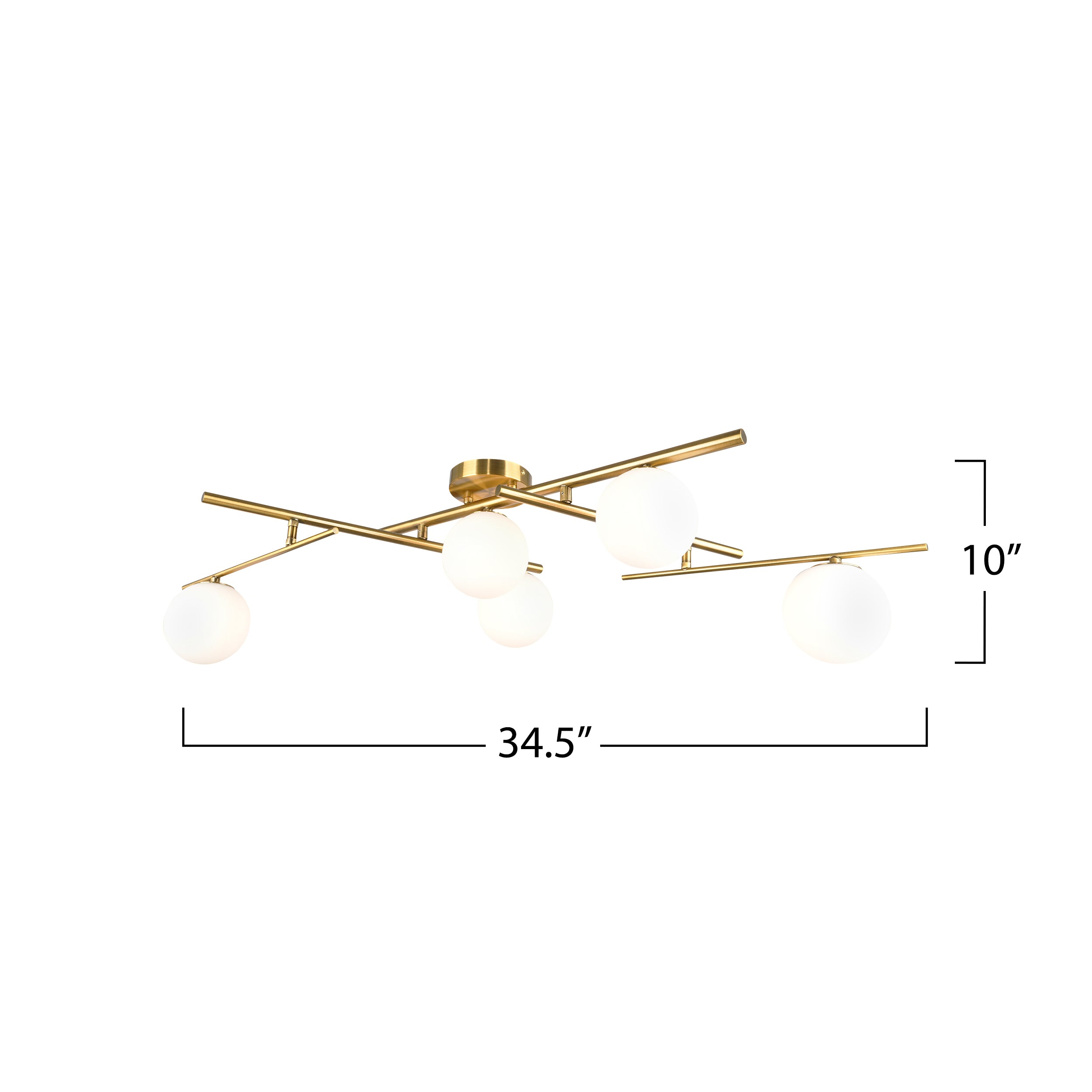 Modena - 5-Light Semi-Flush Mount - Plated Brushed Brass