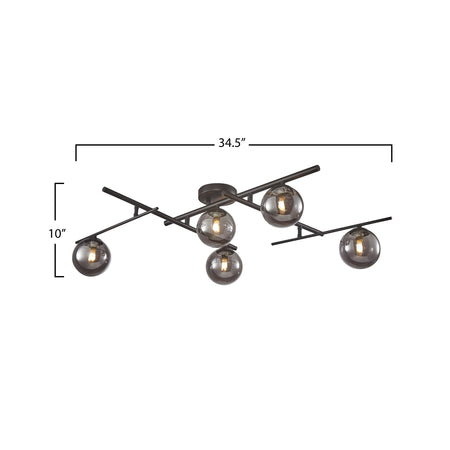 Modena Collection 5-Light Semi-Flush Mount Black