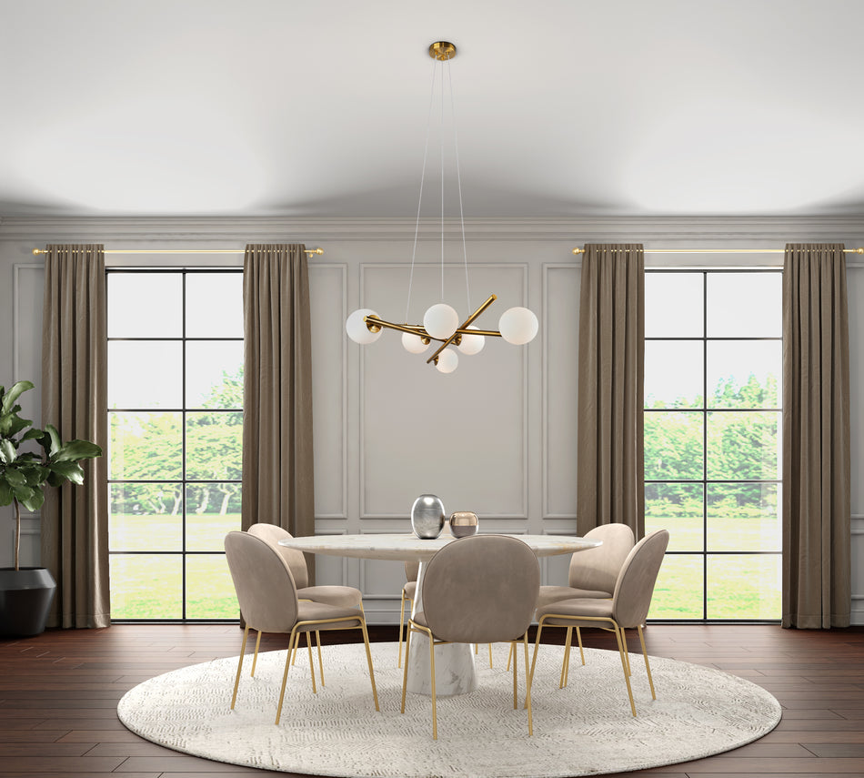 Modena - 6-Light Chandelier - Plated Brushed Brass
