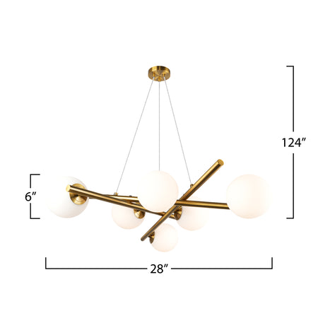 Modena - 6-Light Chandelier - Plated Brushed Brass