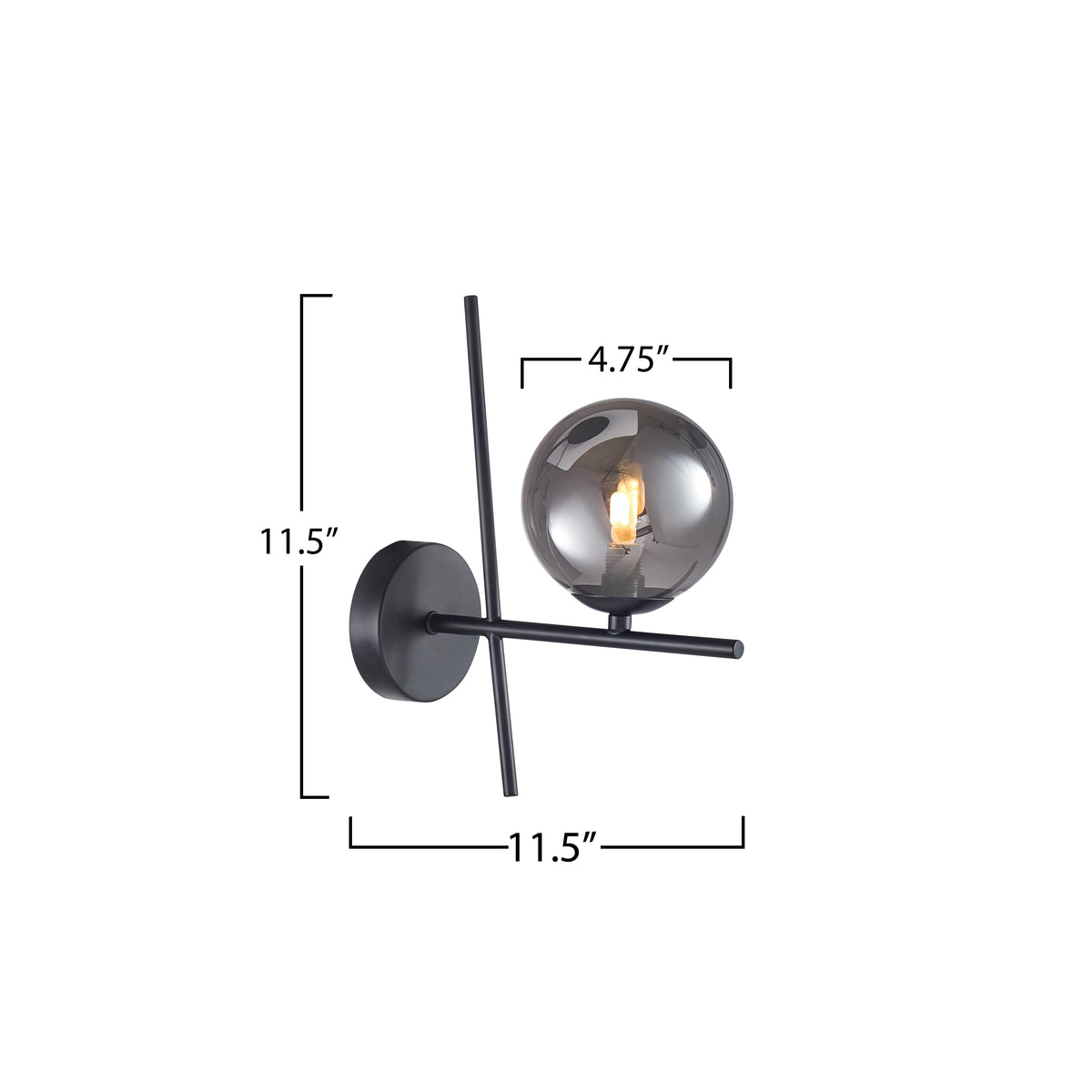 Modena Collection 1-Light Sconce Black