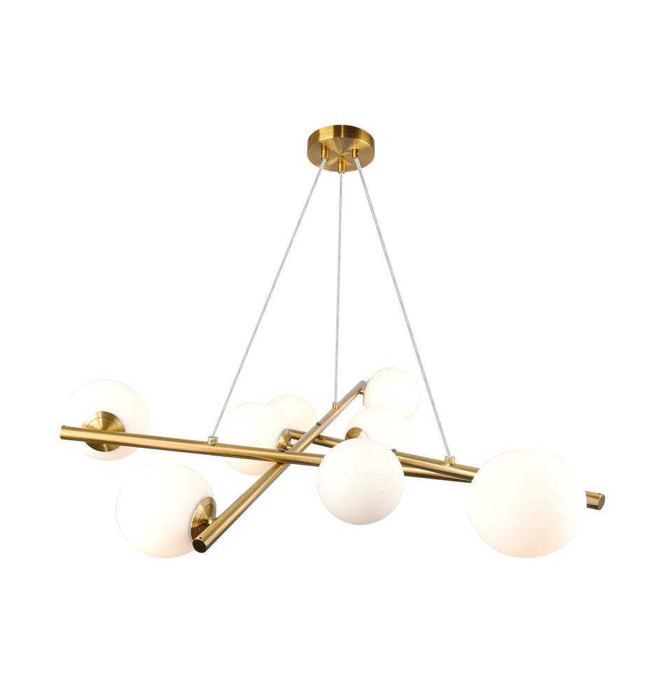 Modena - 9-Light Chandelier - Plated Brushed Brass