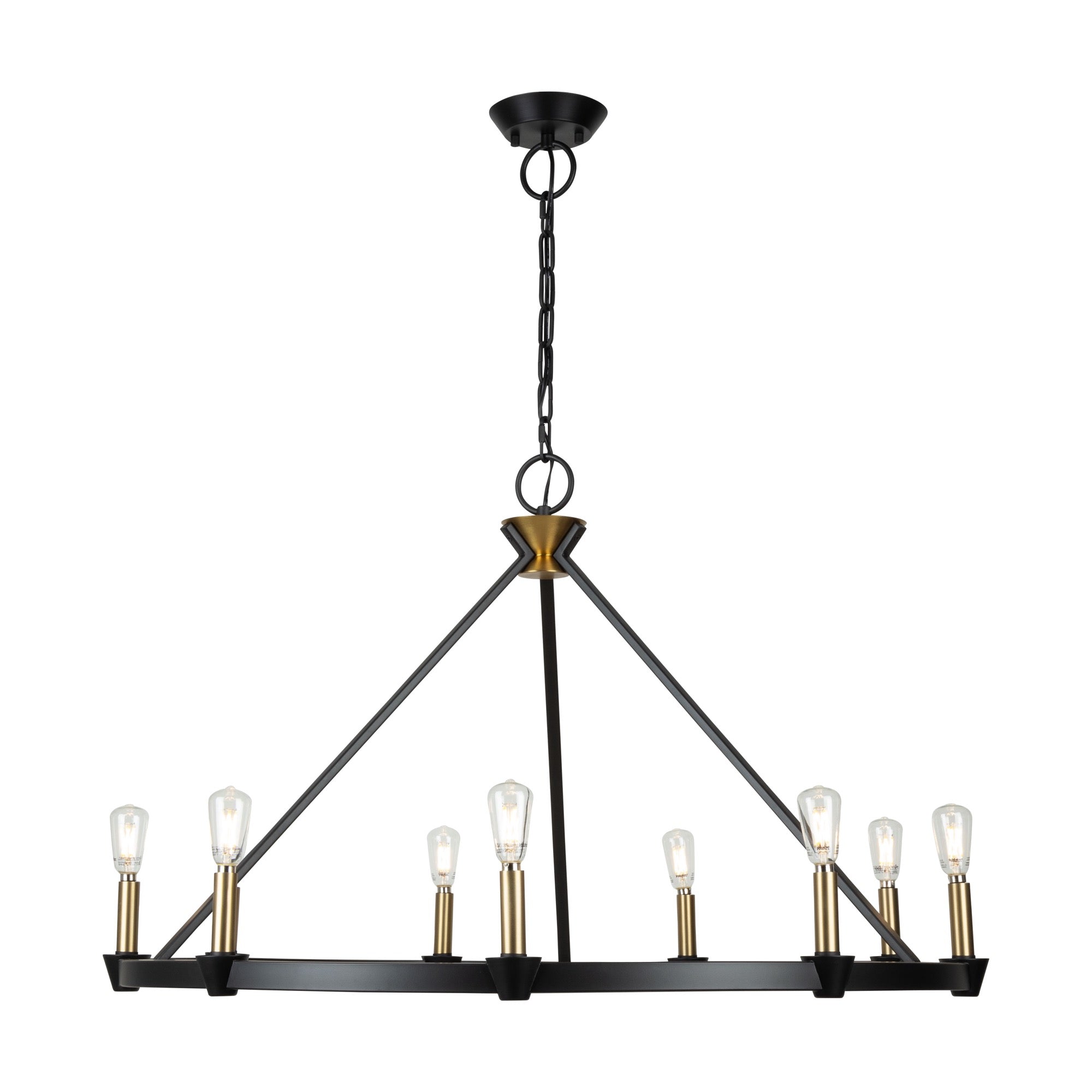 Notting Hill Collection 9-Light Chandelier Black and Brushed Brass