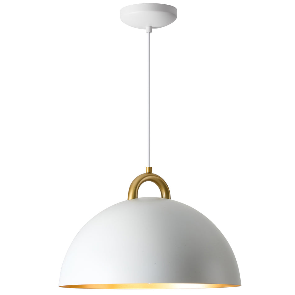 Pantheon - 1-Light Pendant - 15.75" - Gold/White