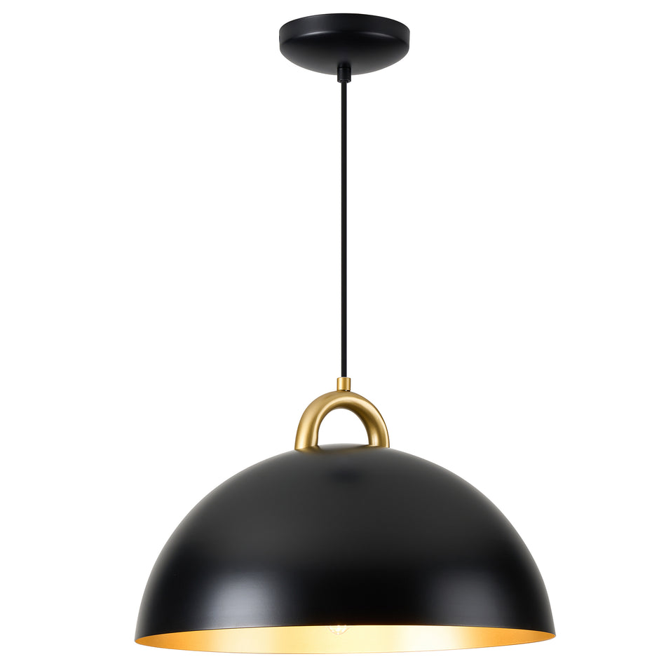 Pantheon - 1-Light Pendant - 19.5" - Black/Rust Brass