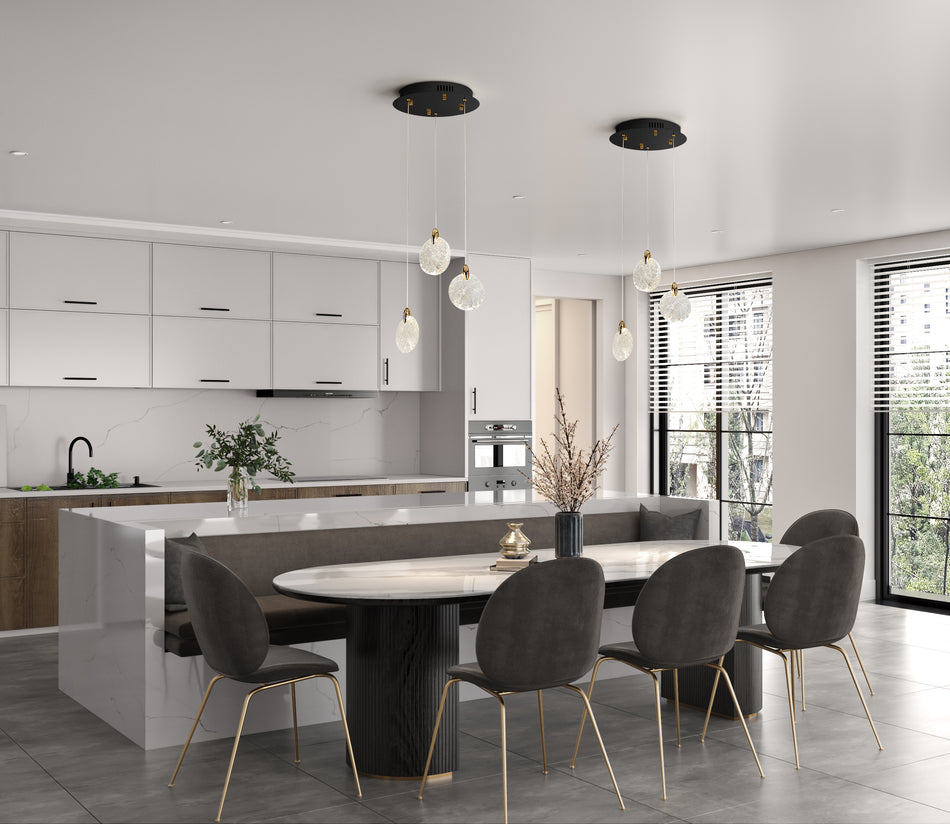 Snowflake 3 Light Integrated LED Pendant