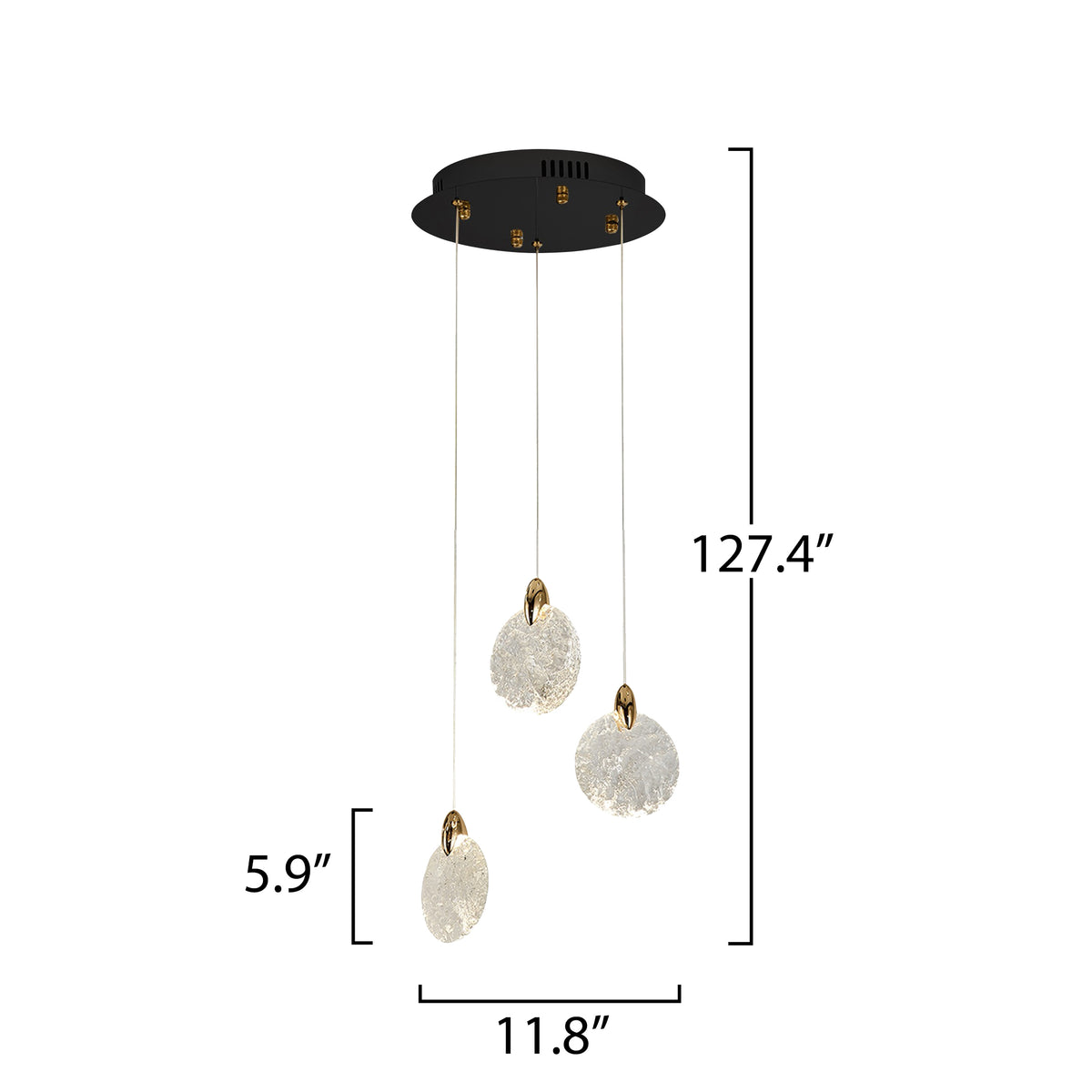 Snowflake 3 Light Integrated LED Pendant