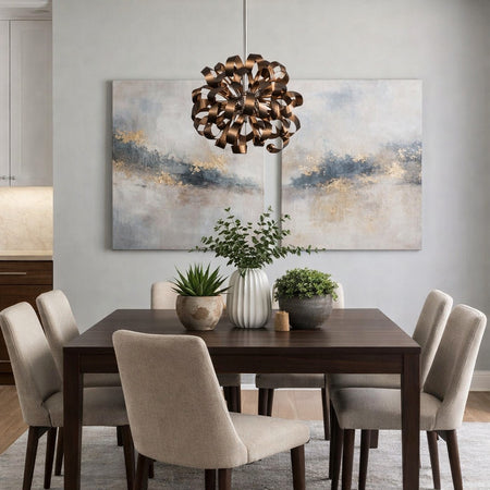 Bel Air AC601CO Metal Swirl 12 Light Pendant in Copper by Artcraft