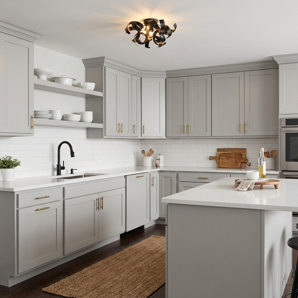 Artcraft Lighting Bel Air 4-Light Flush Mount in Black