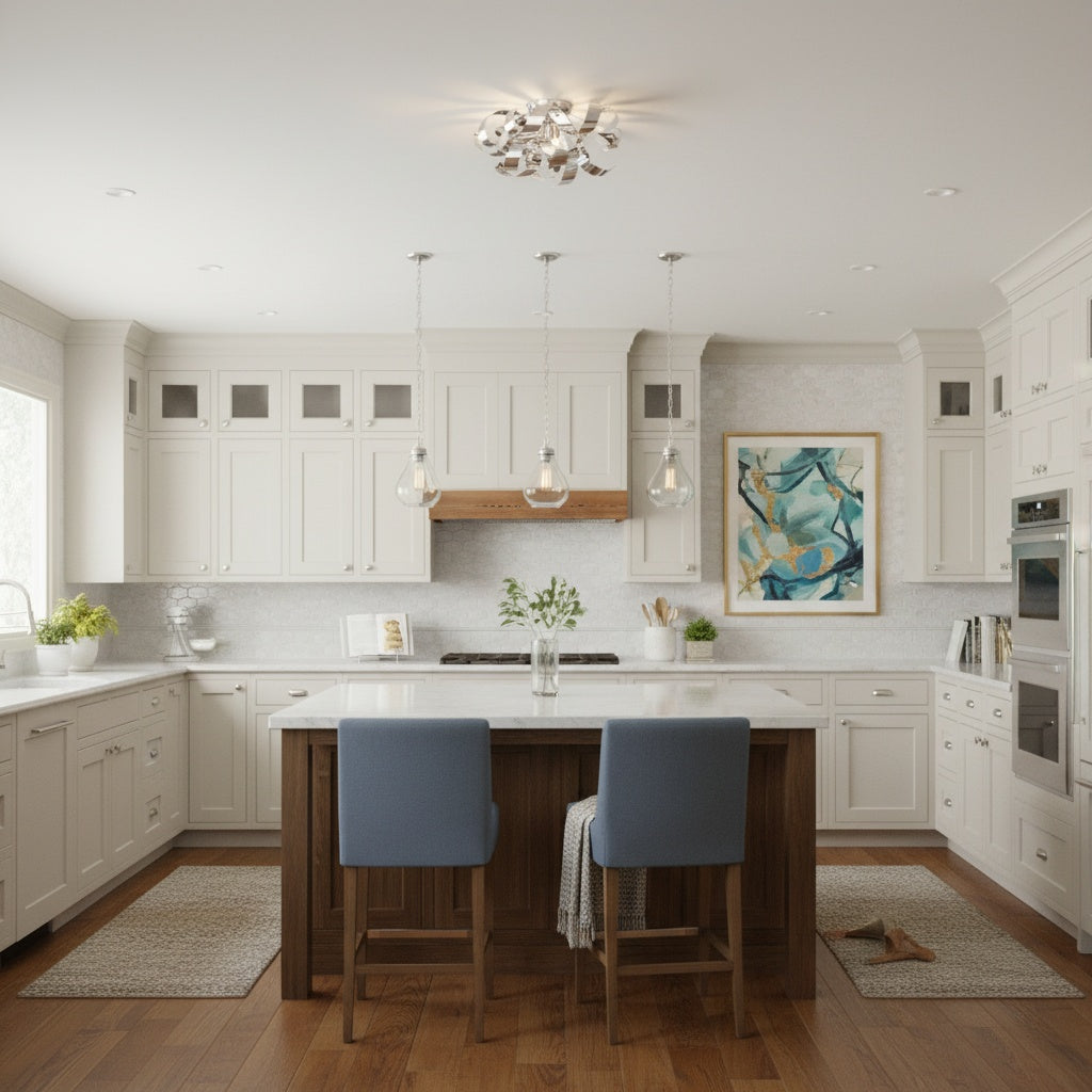 Artcraft Lighting Bel Air 4-Light Flush Mount in Chrome