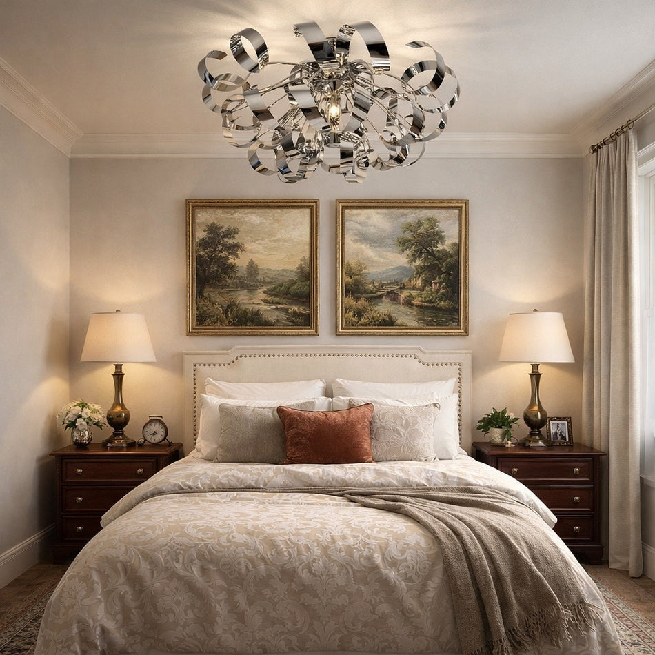 Bel Air collection flush mount in nickel by Artcraft