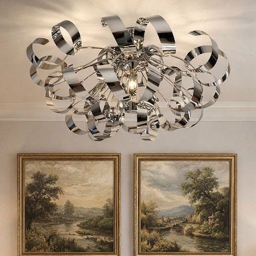 Bel Air collection 5 light flush mount in nickel by Artcraft