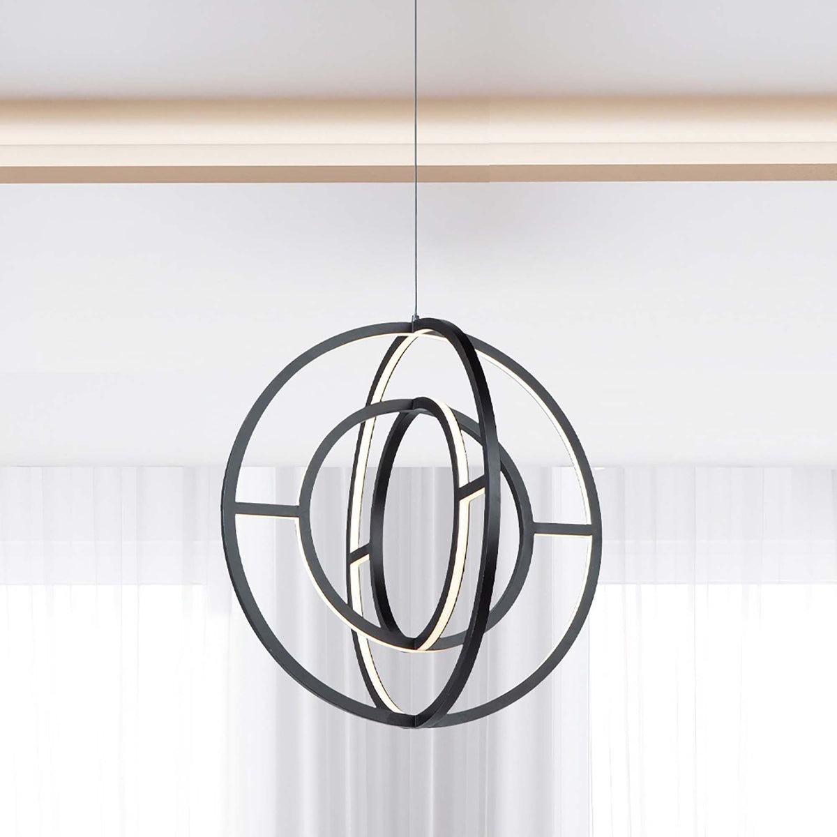 Celestial 35W LED Orb Chandelier in Matte Black
