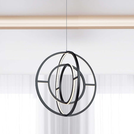 Celestial 35W LED Orb Chandelier in Matte Black