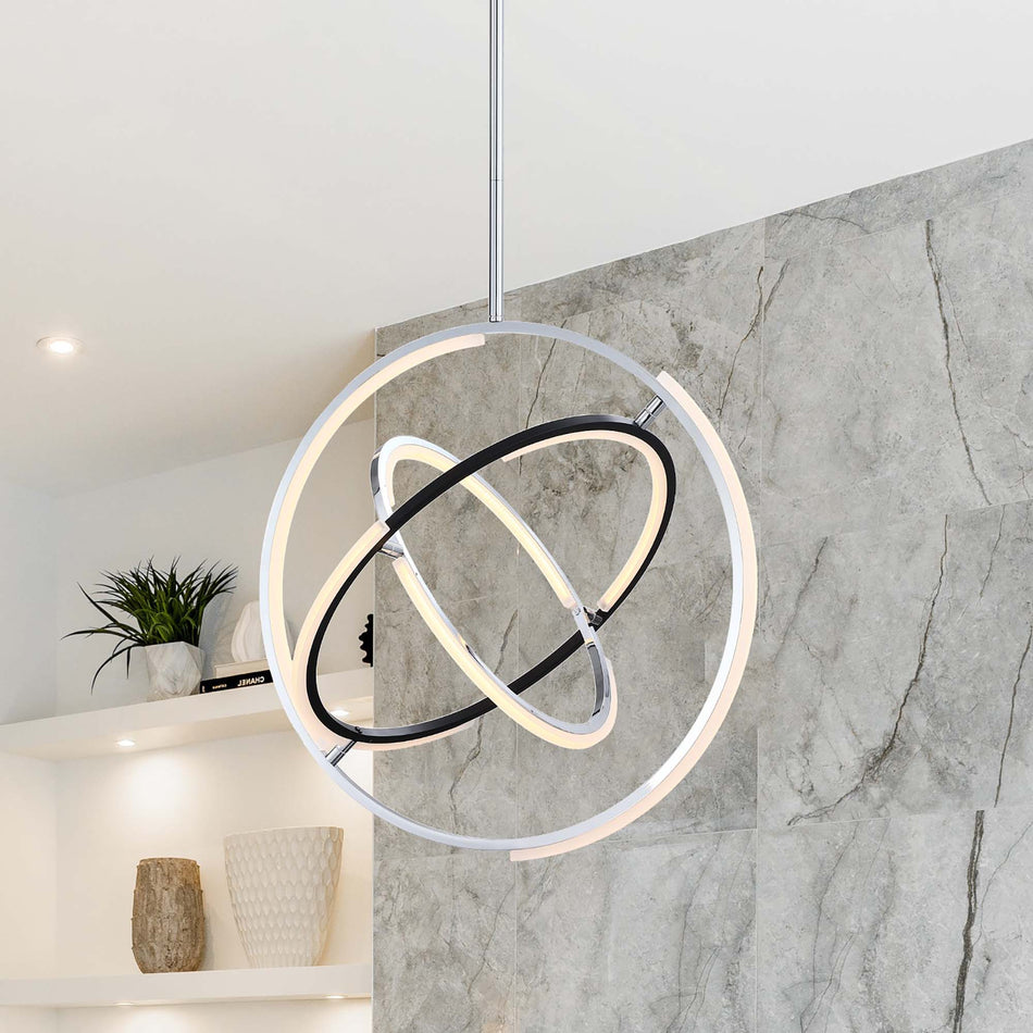 Trilogy Collection Integrated LED 24 in. Pendant, Polished Nickel