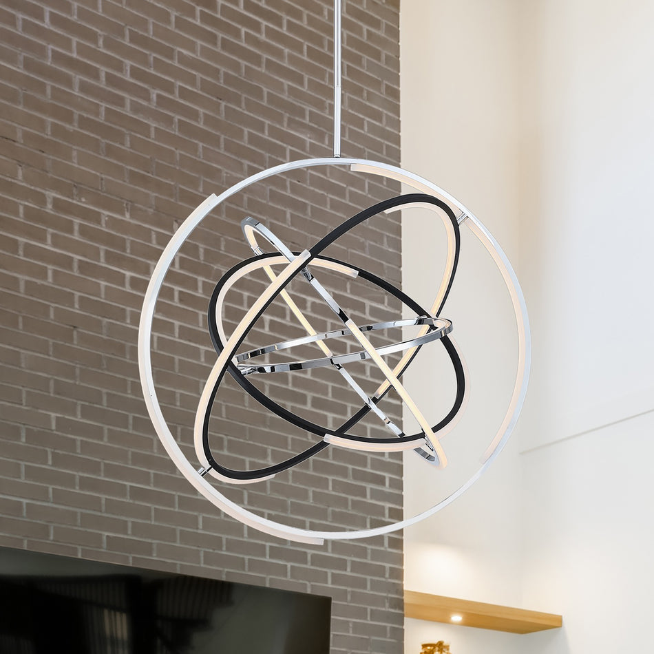 Trilogy Collection Integrated LED 32 in. Pendant, Polished Nickel