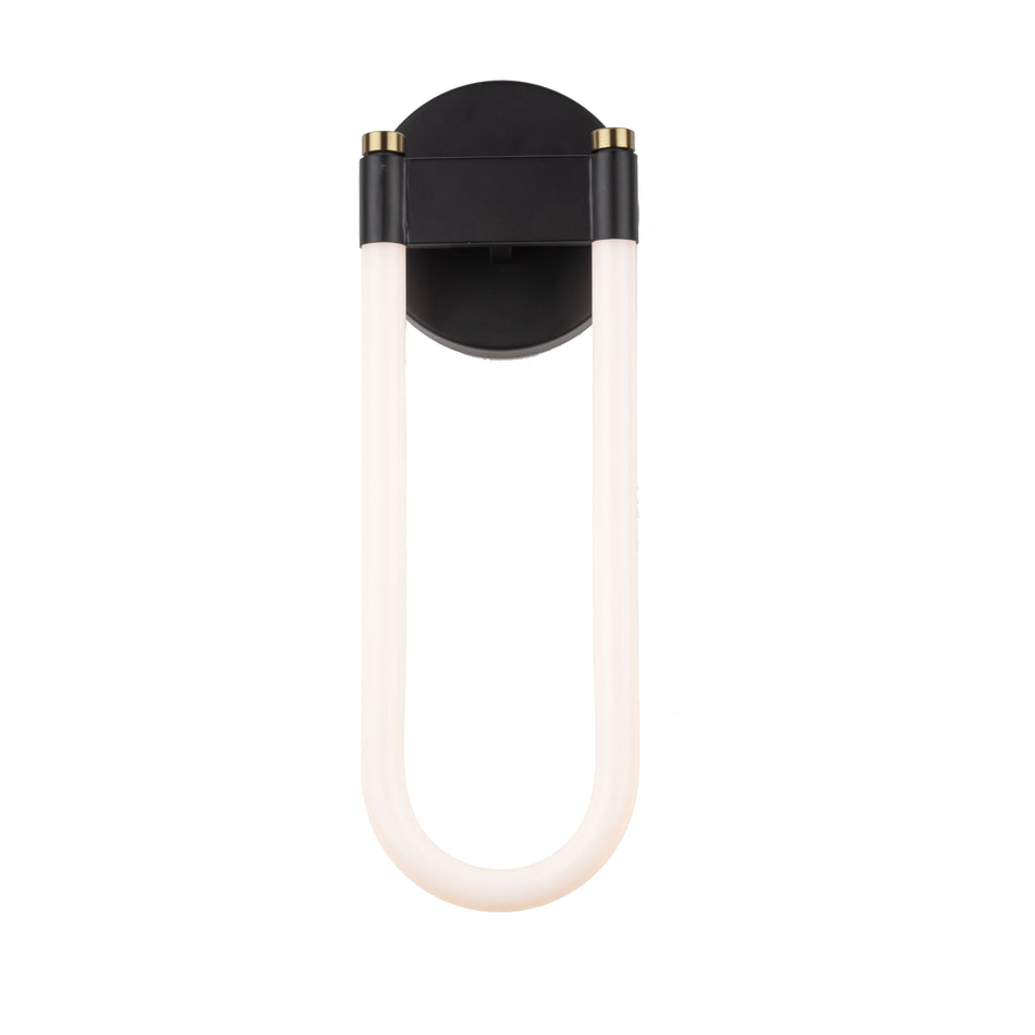 Cascata Collection 1-Light Sconce Black and Brushed Brass