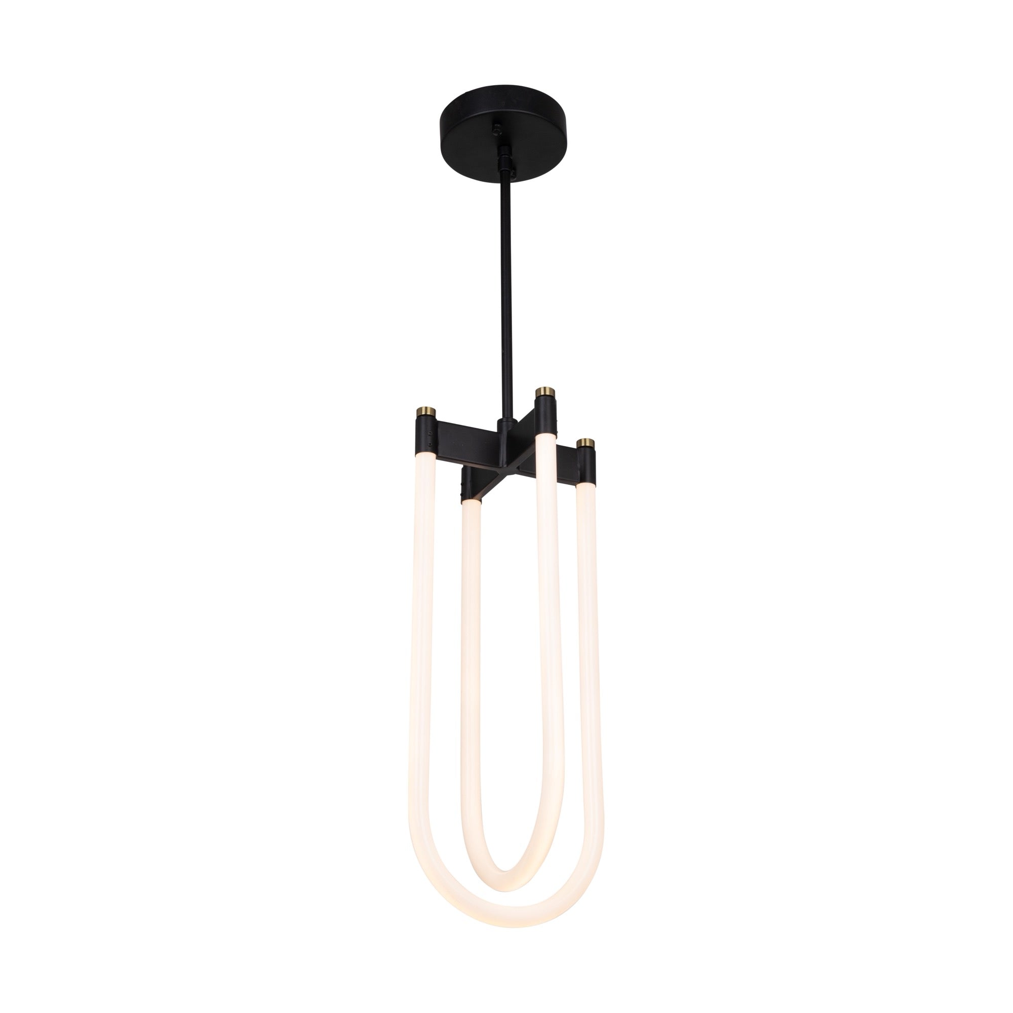 Cascata Collection 2-Light Pendant Black and Brushed Brass