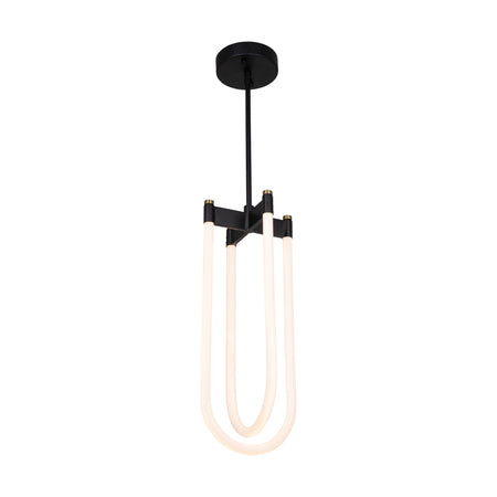 Cascata Collection 2-Light Pendant Black and Brushed Brass