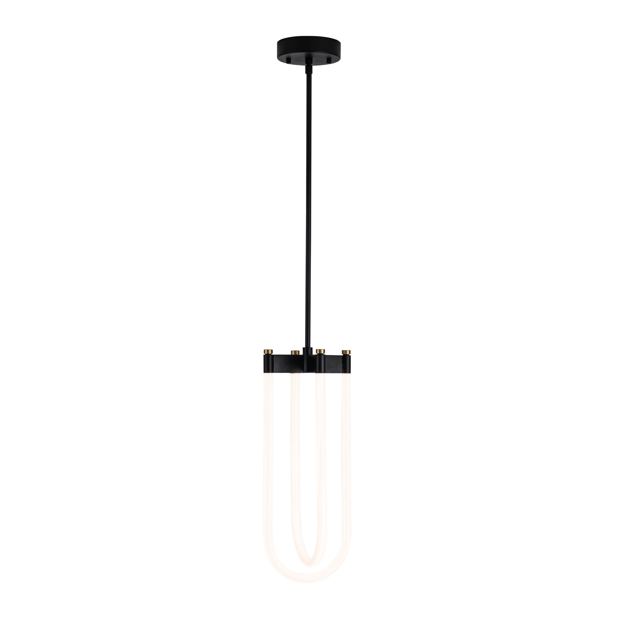 Cascata Collection 2-Light Pendant Black and Brushed Brass