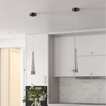 Sunnyvale Collection 1-Light Pendant Pearl Black and Smoke