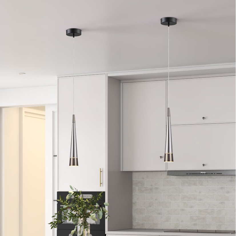Sunnyvale Collection 1-Light Pendant Pearl Black and Smoke