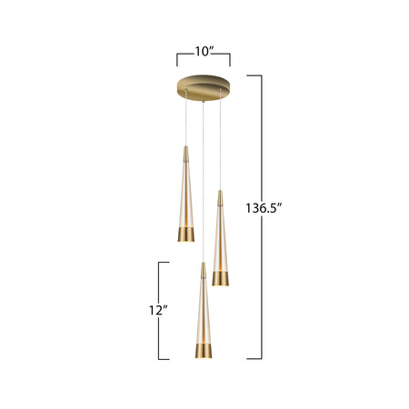 Sunnyvale Collection 3-Light Chandelier Brass