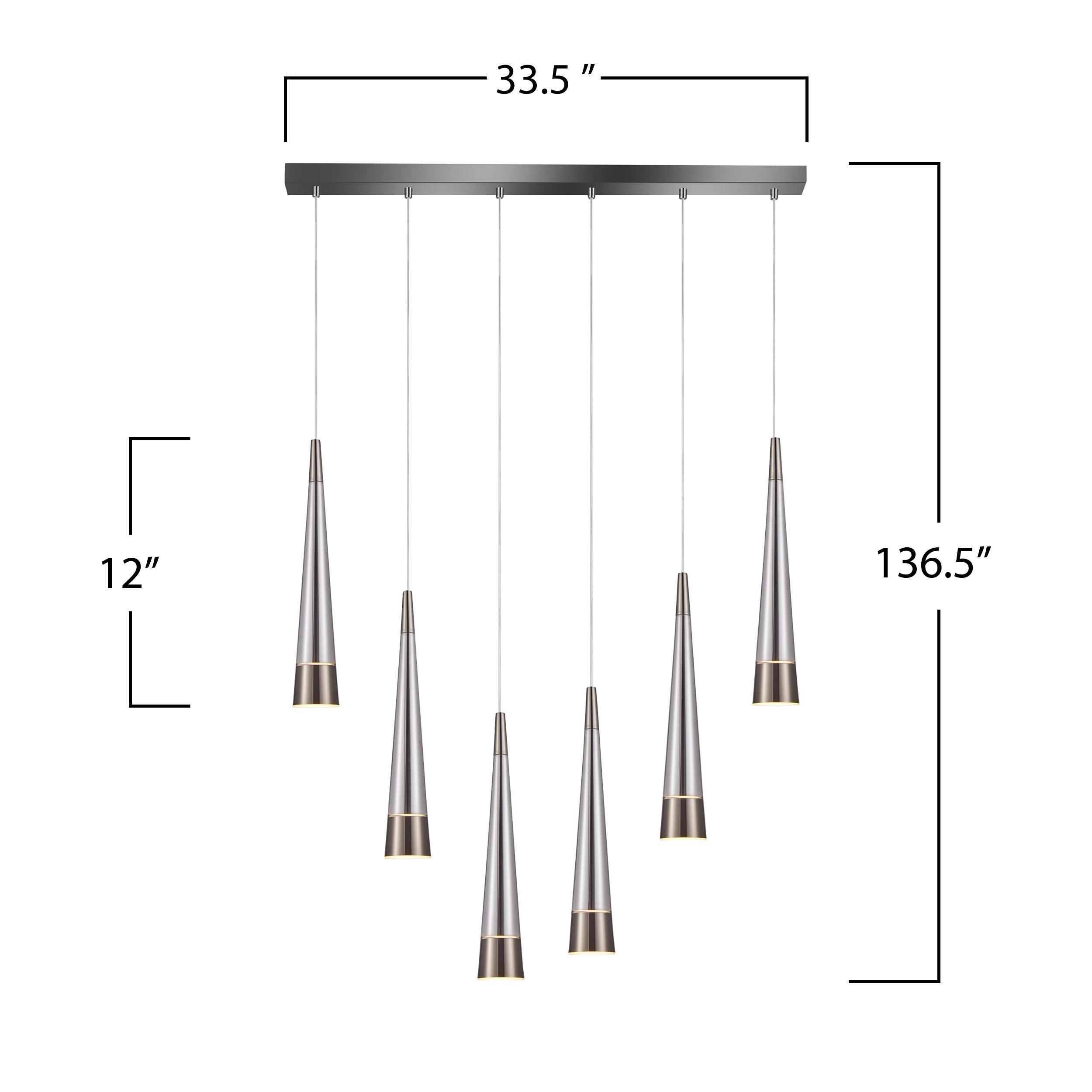 Sunnyvale Collection 6-Light Island Light Pearl Black and Smoke