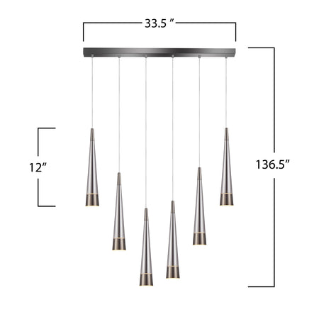Sunnyvale Collection 6-Light Island Light Pearl Black and Smoke