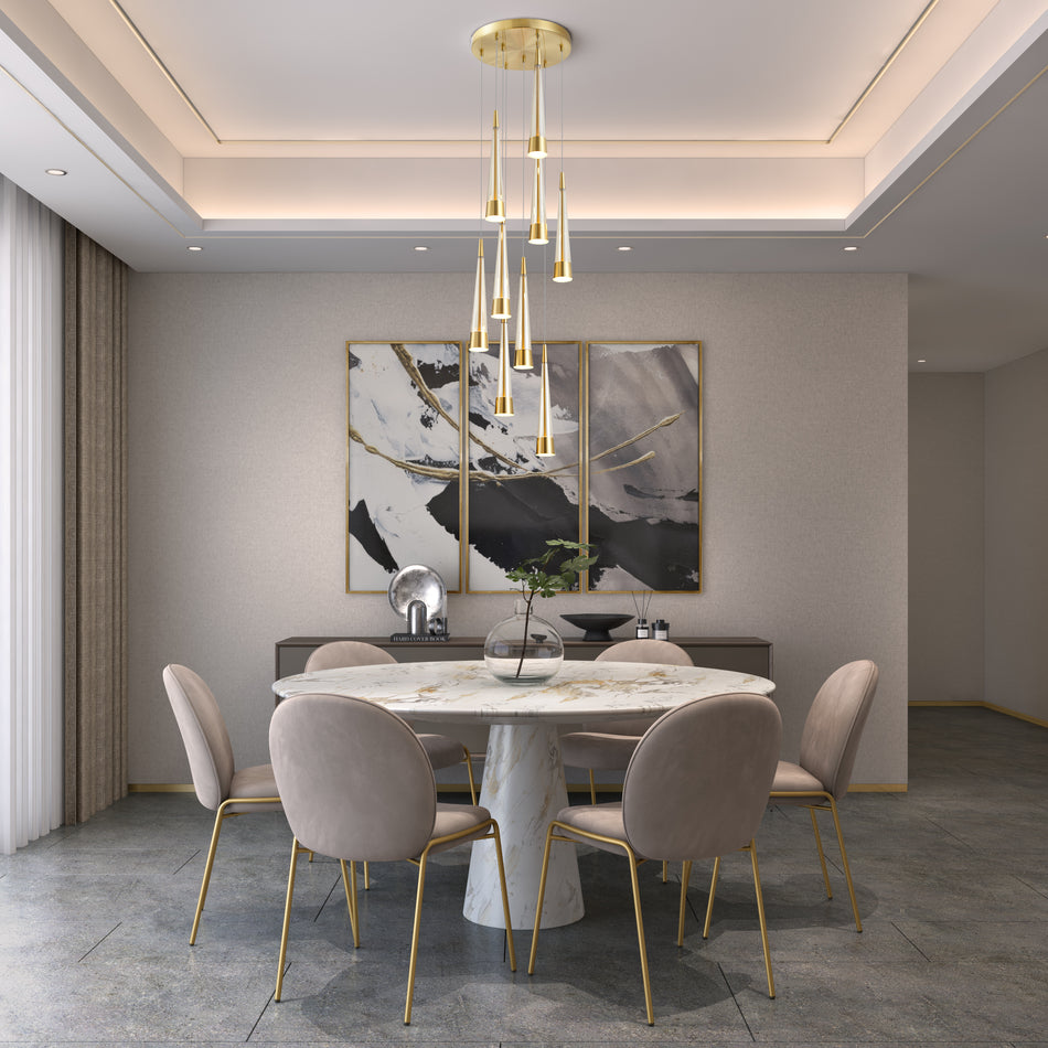 Sunnyvale Collection 9-Light Chandelier Brass